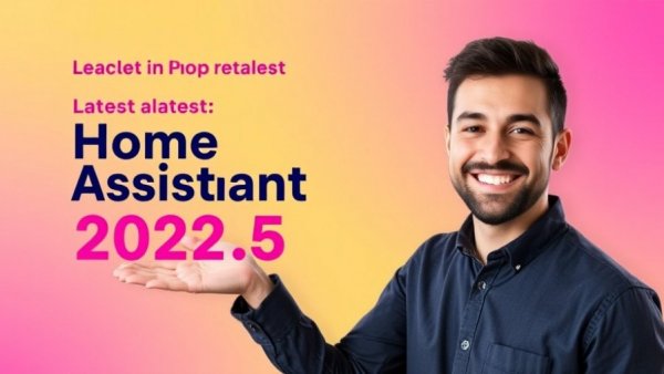 Home Assistant 2026.5 features promo banner with smiling man.