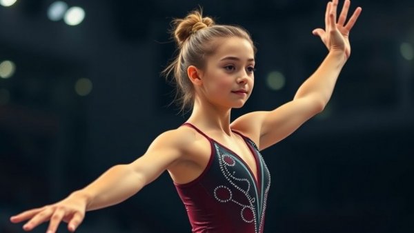 Gymnast performing at 2026 Development Program National Championships, vibrant costume.