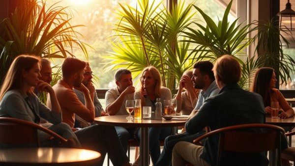 Casual café gathering showing ways to live in Malaysia, warm social atmosphere