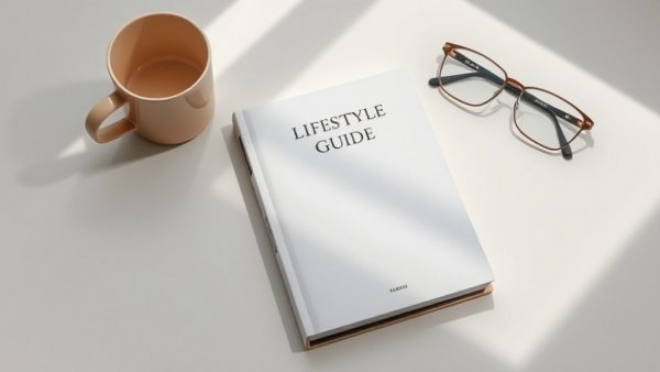 Lifestyle guidebook with coffee and glasses on a digital tablet.