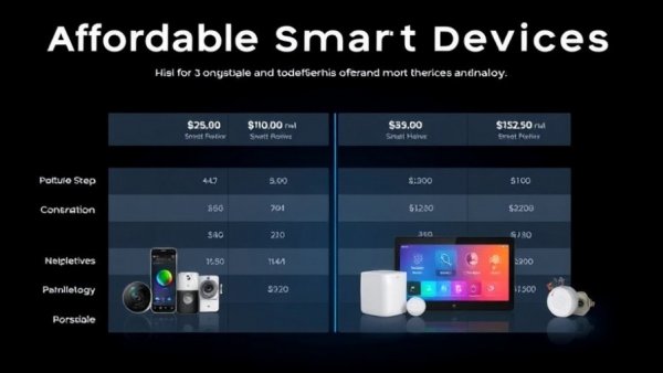 Affordable smart home upgrades comparison, showing various devices and prices.