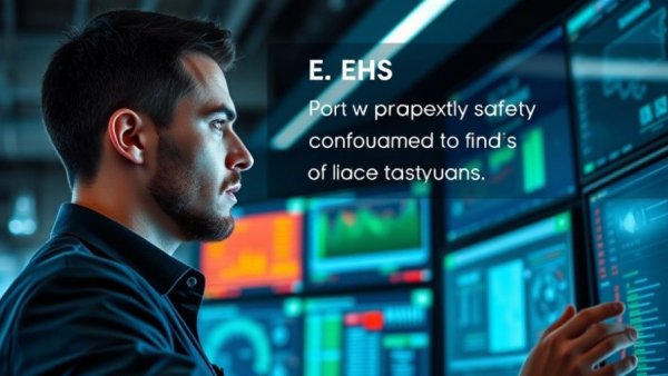 EHS professional using proactive safety software for risk response.