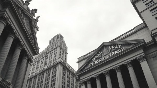Historic stock exchange facade on Wall Street, showcasing data center AI boom.