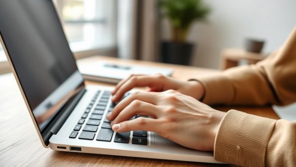 Person typing on a laptop, technology tools for entrepreneurs setting up business abroad.
