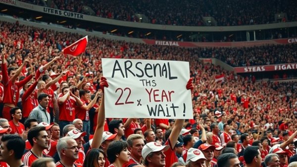 Arsenal fans celebrate potential Premier League Championship.