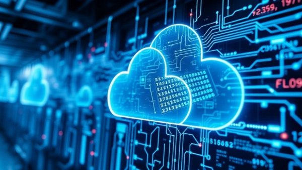 Futuristic cloud server illustrating digital sovereignty in travel.