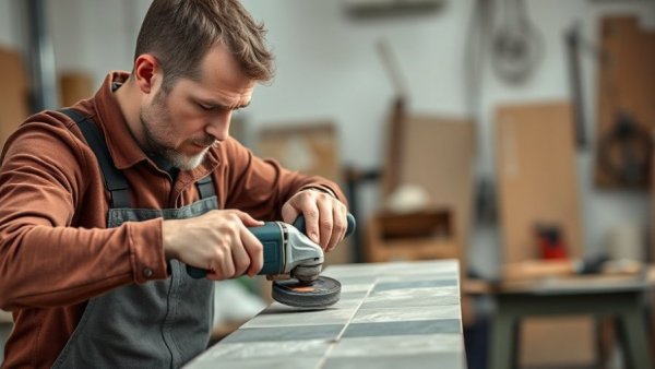 Man using an angle grinder in a workshop, Asheville NC homeowners