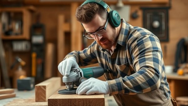 Craftsman demonstrating grinder wheel care tips in a workshop setting.