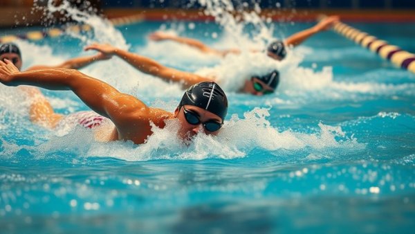TYR Pro Swim Series Finals competitive swimmers in action.