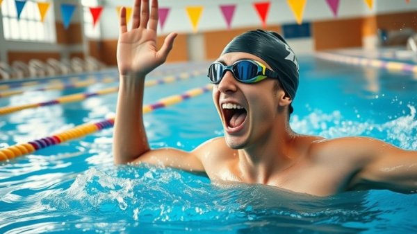 Mare Nostrum Series Canet 2023 swimmer celebrating in pool
