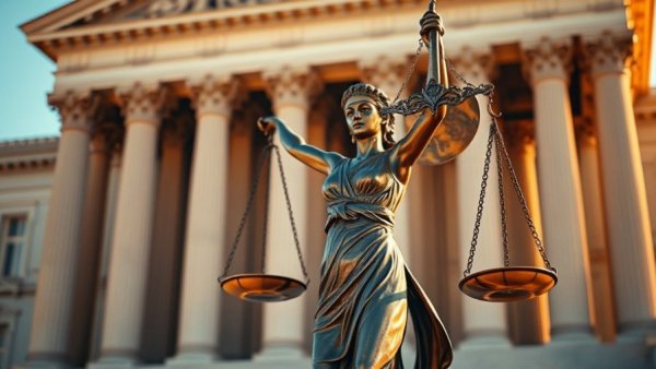 Lady Justice statue symbolizing Spain Anti-Okupa Law 2025.