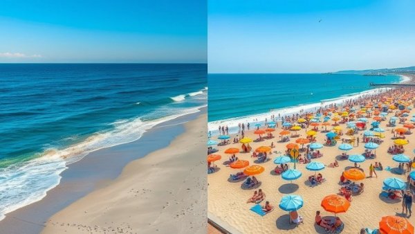 Affordable Living in Nazaré, Portugal: Contrast of serene and bustling beaches.