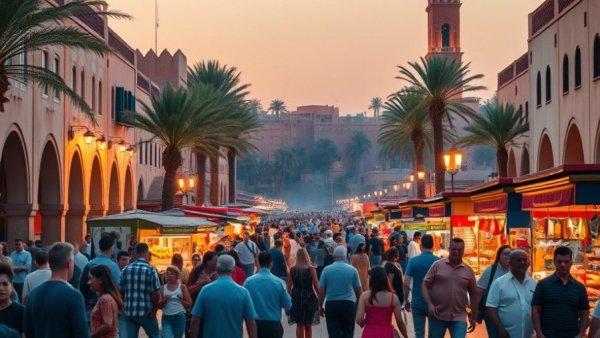 Bustling Moroccan square, Morocco as a Plan B for Global Expats