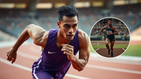 Jordan Anthony vs. Noah Lyles track race scene with focused sprinter.