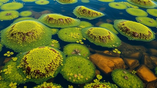 Algae-covered pond rocks showing signs your pond needs an upgrade.