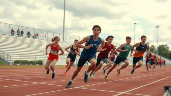 High school track stars racing in an intense competition.