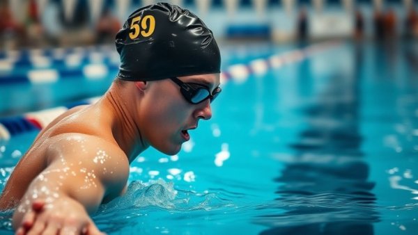 Focused swimmer at the Indy Stop of Pro Series reaching pool edge