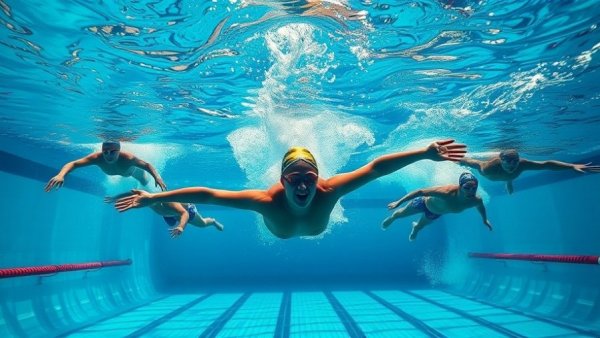 Swimmer mastering all four strokes underwater in clear pool.