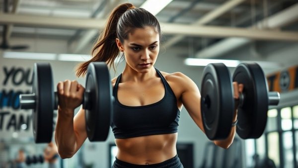Female athlete weightlifting during Olympic Training Center experience.