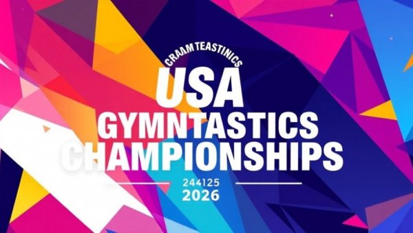 2026 USA Gymnastics Championships promotional graphic with event details.