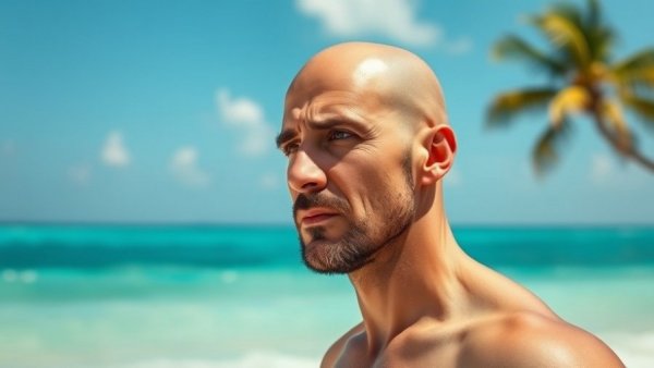 Pensive man near a beach, contemplating best areas to live in Hua Hin.