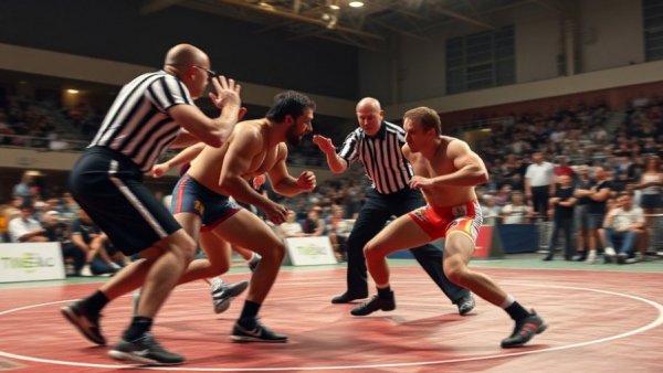 Kendahl Hoare scores the pin in intense wrestling match.
