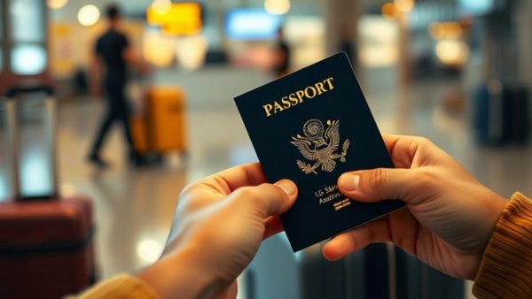 US passport held by traveler at airport, Residency vs Citizenship concept