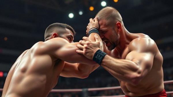 Intense wrestling match on June 20, 2026, with athletes in action.