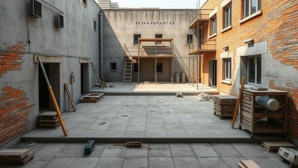 Early terrace transformation design in construction stage.