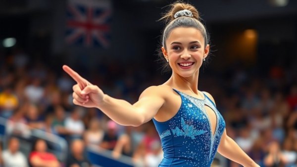 Gymnast joyfully performing at a competition, Katelyn Ohashi announces gymnastics return
