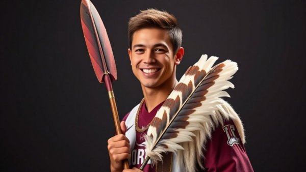 Hudson Roybal FSU Commitment depicted by young man in red FSU shirt.