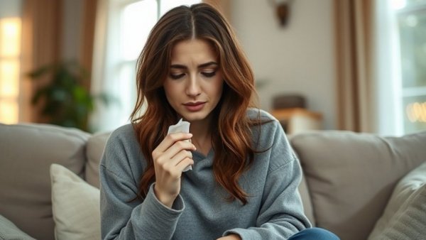 Distressed young woman during alcohol detox session in Las Vegas.
