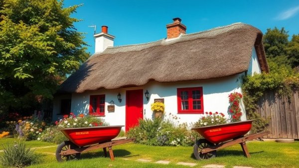 Financial incentives to move to Ireland highlighted in scenic cottage view.