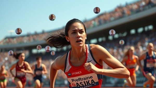 Runner competing in the Prefontaine Classic with a focused expression.