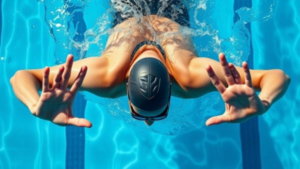 Align your hand for better swimming performance in a pool.