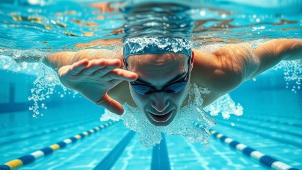 Swimmer demonstrating how to swim backstroke correctly underwater.