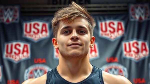Greco-Roman Championship Victory wrestler smiling after match