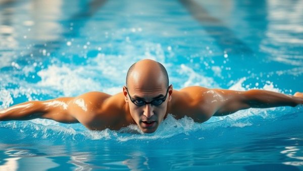 Experienced swimmer showing how to swim butterfly correctly.