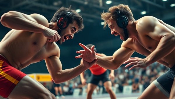 Egyptian Wrestler Moustafa ALAMELDIN Victory in action