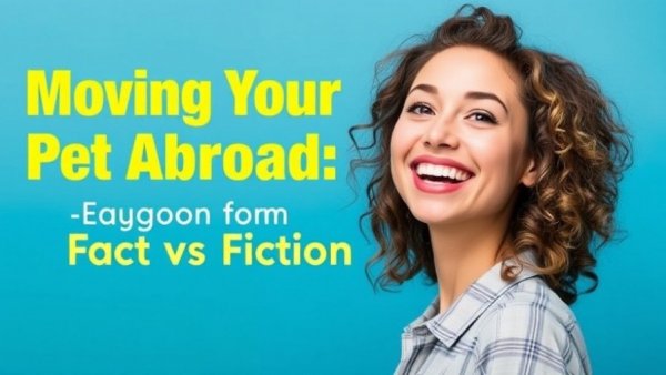 Moving your pet abroad: fact vs fiction graphic with smiling woman.