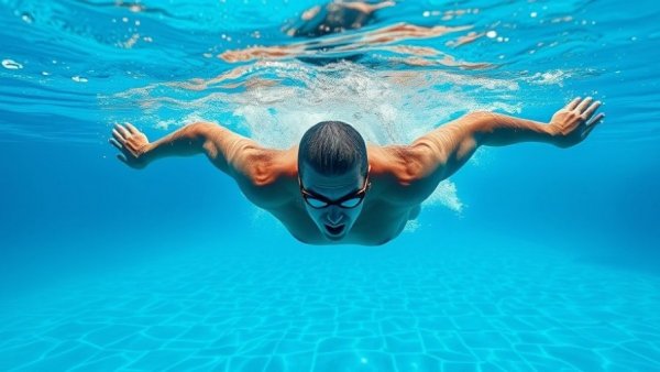 Freestyle swimmer demonstrating perfect technique underwater.