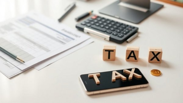 Tax planning conference promotional image with financial documents and coins