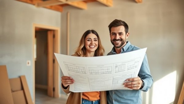 Couple planning home updates to increase value in unfinished room.