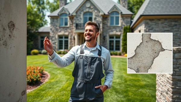 Man in protective gear reveals hidden damage during home renovation.