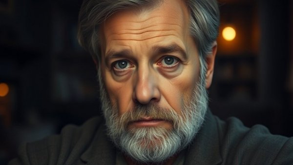 Thoughtful man indoors related to painting kitchen cabinets tips.