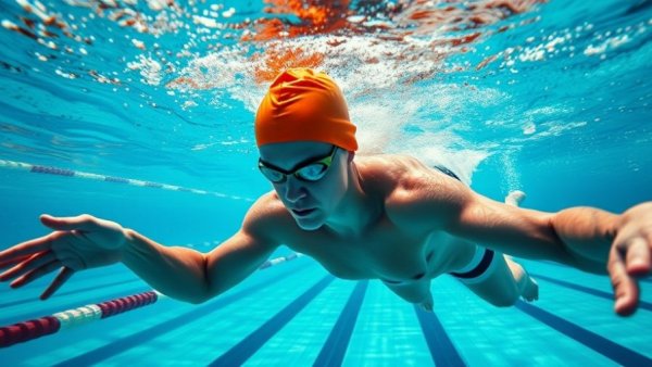 Swimmer demonstrating hip-press technique underwater
