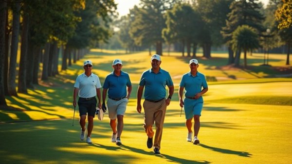 Golfers enjoying Algarve golf destination under warm sunlight