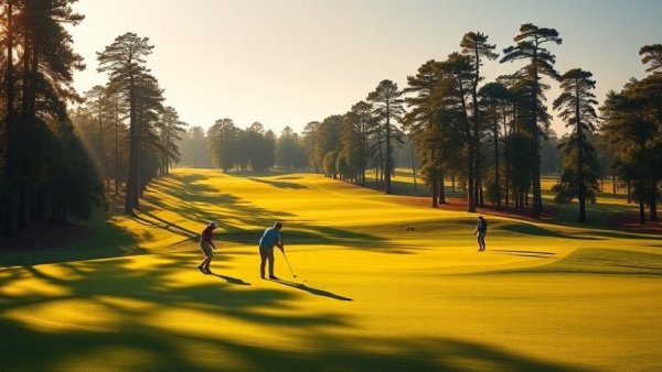 Golfers in Algarve on a sunny golf course, enjoying the landscape.