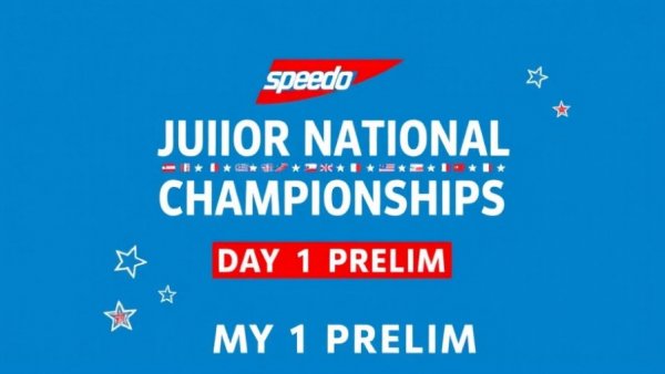 Graphic for 2026 Speedo Junior Nationals Day 1 Prelims.