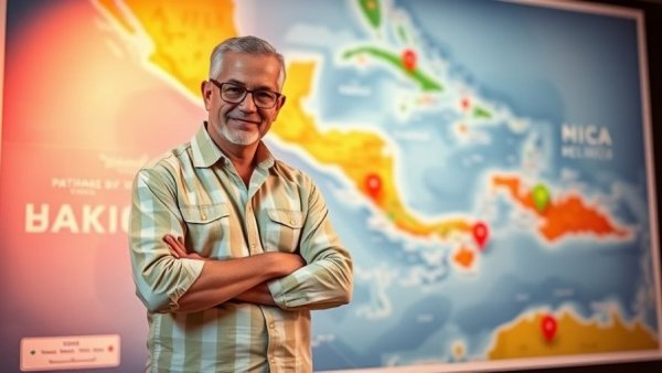 Central America's top 3 countries to retire in displayed on a vibrant map.